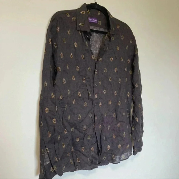 Ralph Lauren Purple Label 100% linen  button down shirt - Picture 8 of 8